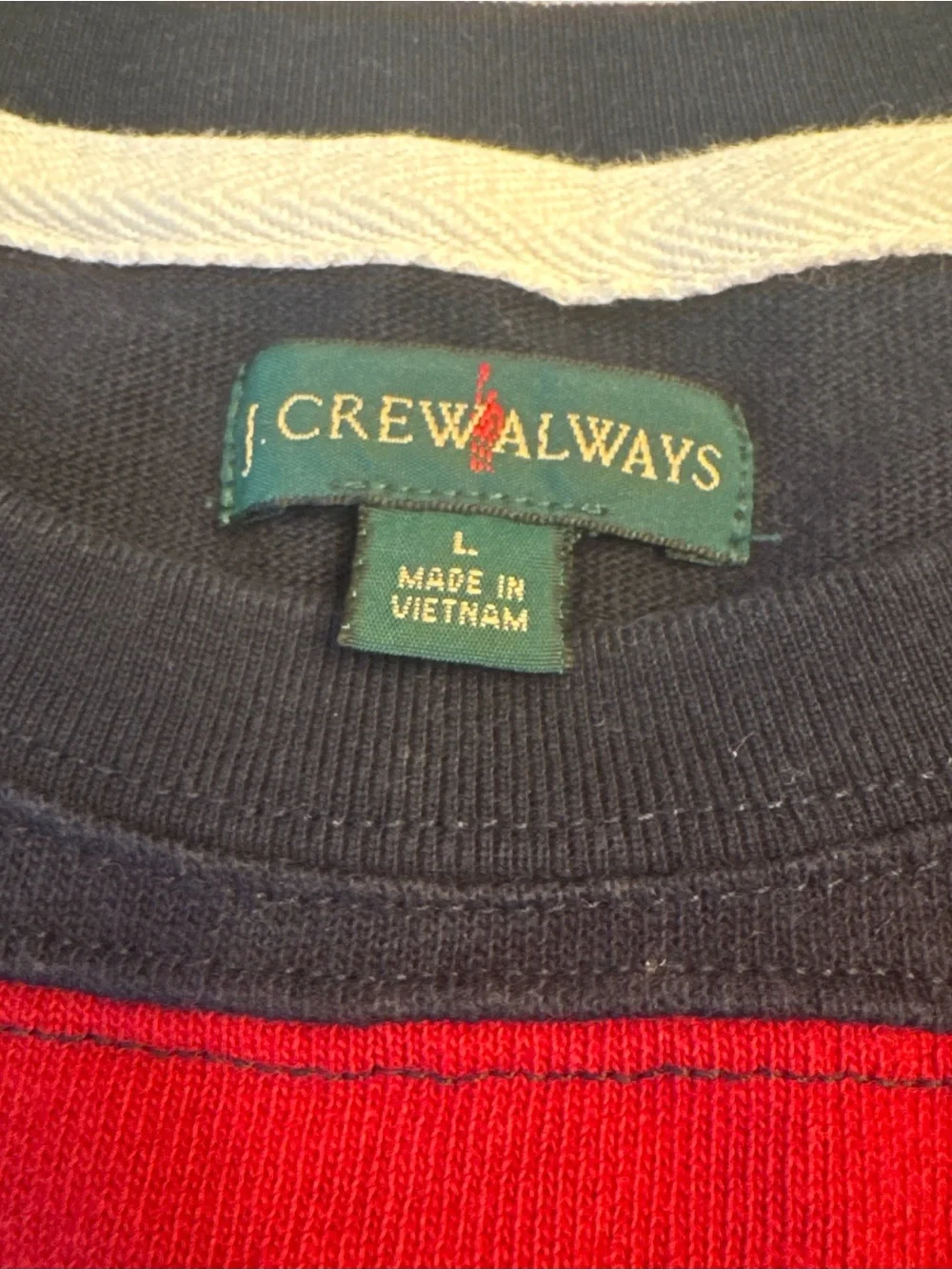 Classic J. Crew Striped Rugby Crewneck, sz L
